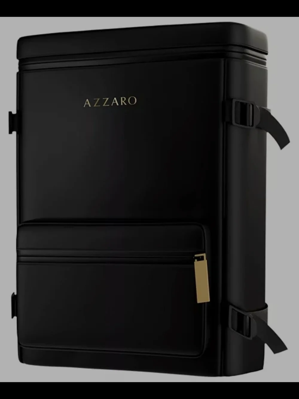 Azzaro Black Travel Backpack with Gold Hardware